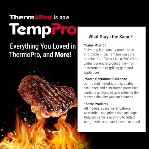 TempPro 2-in-1 Instant Read Thermometer for Cooking, Infrared Thermometer with Meat Probe, Non-Contact Laser Meat Thermometer for Griddle Grill Pizza Oven, Black, Gift for Dad Him Husband