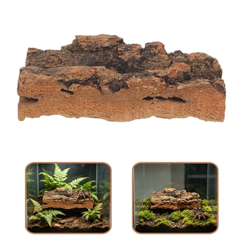 YARNOW Natural Cork Bark Flats Flat Shape 10pcs for Reptile Terrarium, Safe Bark Material Habitat Decor for Climbing Walls and Snake Tanks for Geckos and Sensitive Species