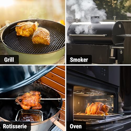 TempPro Upgraded Meat Probe Wireless Meat Thermometer, 500ft Bluetooth Meat Thermometer for Cooking Kitchen Oven Smoker, Rechargeable Meat Probe for Backyard Grill BBQ Gifts(Previously ThermoPro) - color: Black