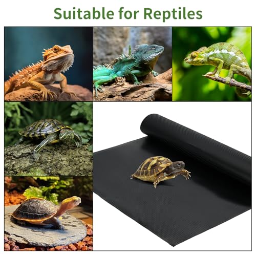 24"x60" Bearded Dragon Tank Accessories Reptile Mat 40 Gallon, Non-Slip Reptile Tank Liner with 4 Carpet Corners, Reusable Bearded Dragon Tank Flooring for Bearded Dragon, Leopard Gecko,Lizard