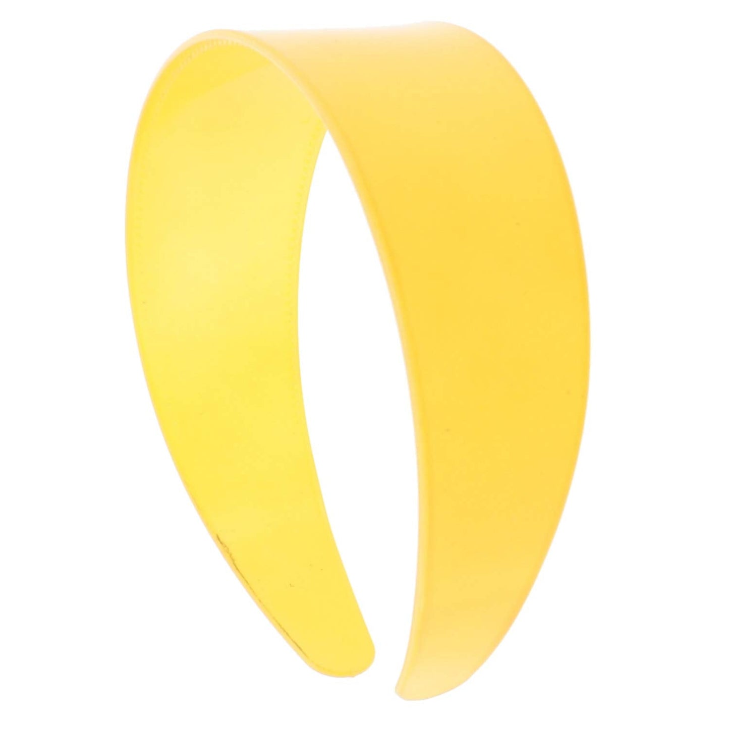 Motique Accessories Yellow 2 Inch Hard Plastic Headband With Teeth Women And Girls Wide Hair Band