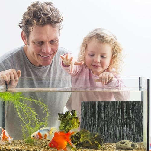 BESTYASH 3D Fish Tank Background Panel Vertical Texture, Turtle Tank Landscaping Board for Aquarium Decor and Terrarium, Blue Decorative Backdrop for Cichlid and Reptile Habitats