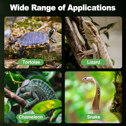Reptile Heating Pad with Internal Sensor&Thermostat, 8" x 12" 16W Under Tank Heater Mat for 10-40 Gallon Tanks, IP67 Waterproof Safe Heat for Turtles, Bearded Dragons, Snakes, Lizards and Seedling - size: 12”x 8” (16W)