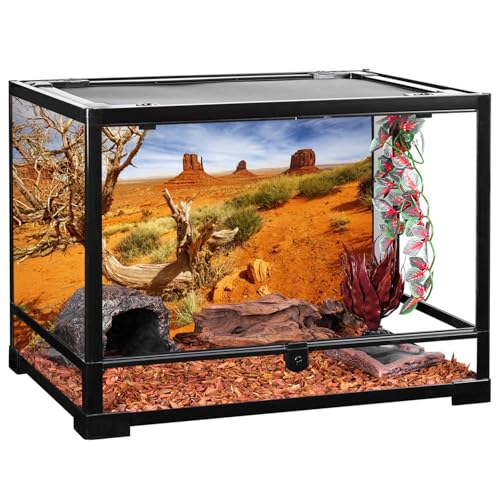 AWERT 30x18 inches Reptile Habitat Background Orange Desert Terrarium Background Polyester Background - size: 30x18in/75x45cm