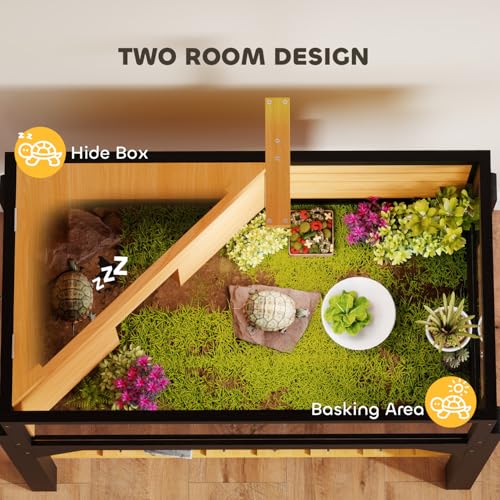 Wooden Tortoise Habitat with Storage Shelf