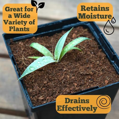 Happy Trees Coco Coir Loose Coconut Fiber Growing Medium, Potting Mix, Seed-Starting, Premium Quality, Triple-Washed for Low Salt/EC, pH Balanced, Peat-Free, Organic, 9 Quarts (10L)