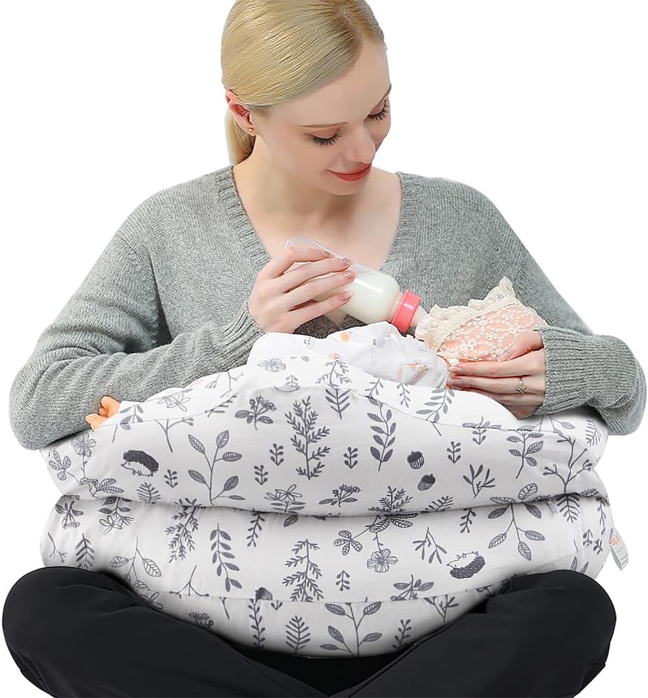 Chilling Home Nursing Pillow for Breastfeeding, Adjustable Nursing Pillow Breast Feeding Pillow Bottle Feeding, Breastfeeding Essentials for Newborn, Removable Cover