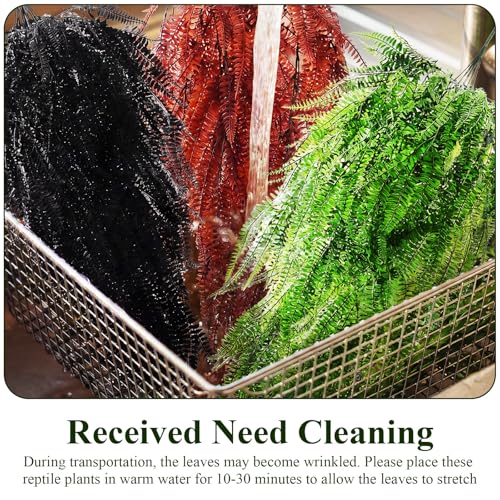 Suncalla Reptile Plants Terrarium Hanging Plants Vines Boston Climbing Terrarium Plant with Suction Cup for Bearded Dragons Lizards Crested Gecko Snake Crab Tank(Vivid Series,3 Colors) - style: Vivid Series