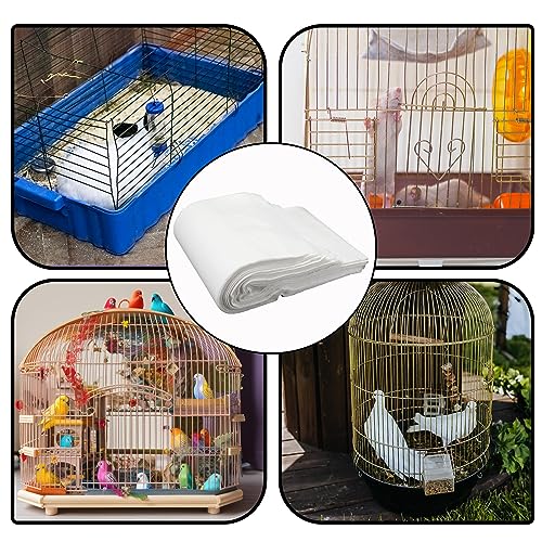 Buryeah 200 Pcs Bird Cage Papers Liner Disposable Non Woven Parrot Bird Pad, Precut Absorbent Bird Paper, Pet Cages Cushion Accessories for Parrot Canary Finch Macaw Parakeet, 22.8 x 11.1''
