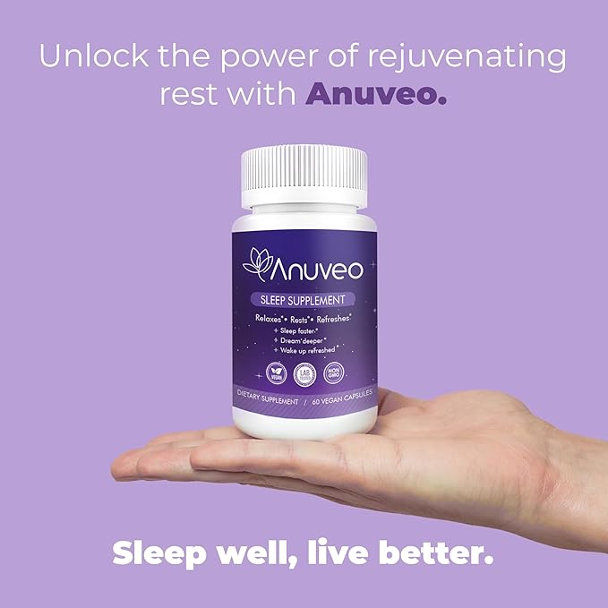 Natural Sleep Aid | Non-Habit Forming | Herbal Sleep Supplement for Better Sleep with Valerian, Melatonin, Magnesium, and Ashwagandha | Sleeping Pills for Adults (60 Vegan Capsules)
