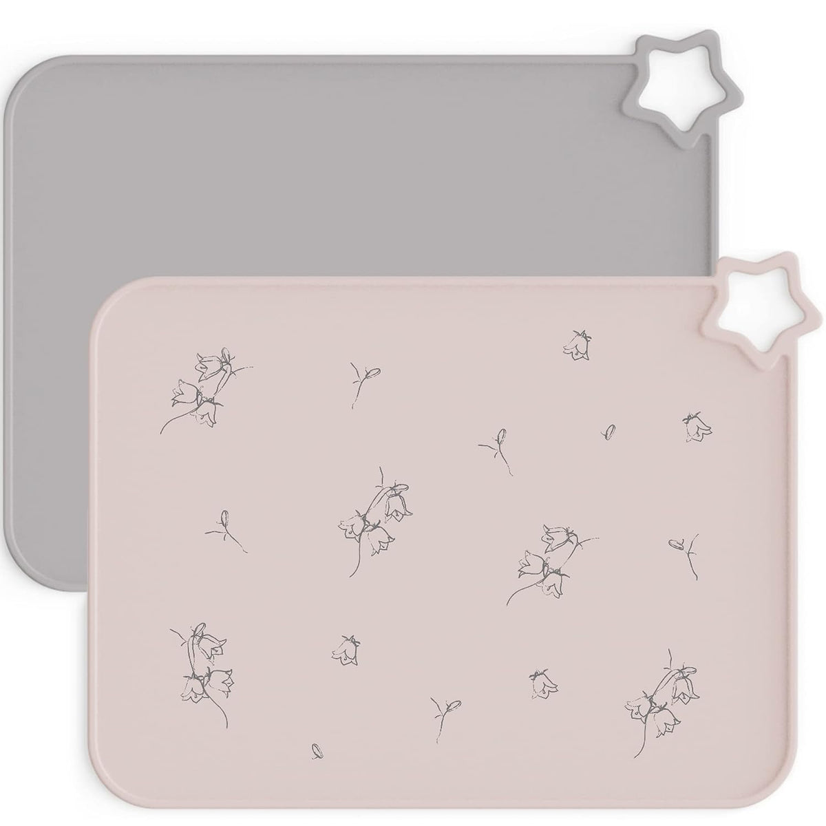 Moonkie Silicone Placemats for Baby & Kid, Stain-Proof Non-Slip Toddler Food Mats Eating Table Mat with 2 Packs