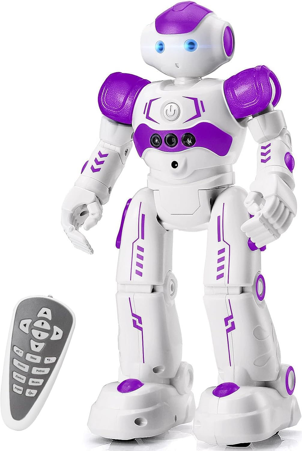 KingsDragon RC Robot, Programmable Remote Control Smart Robot for Kids, Ages 3-8, Gesture Control, LED Lights