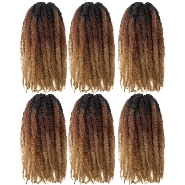 Toyotress Marley Twist Braiding Hair - 22 Inch Ombre Brown Blonde Long Marley Hair For Faux Locs, Afro Kinky Curly Marley Twist
