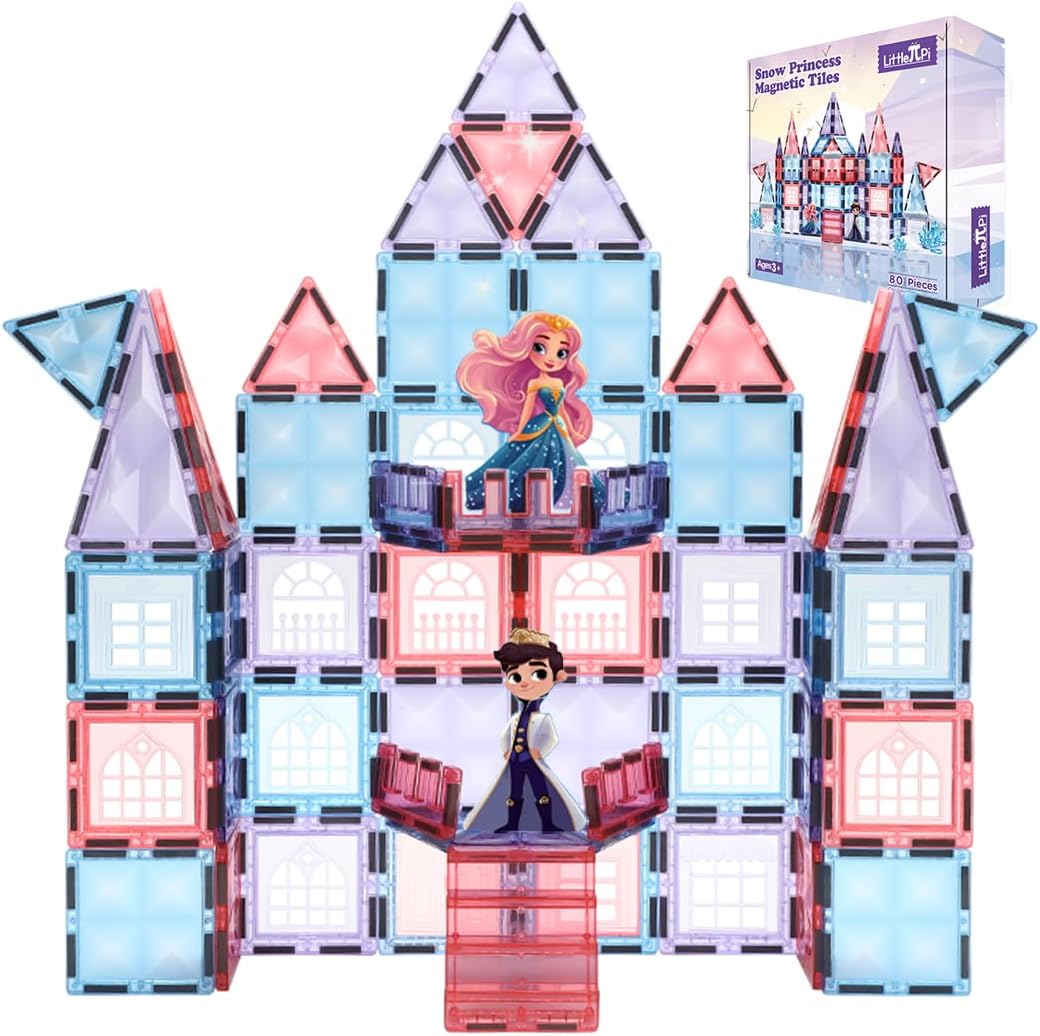 Little Pi Unicorn Toys for Girls Age 4-6 - Unicorn Magnetic Tiles Frozen Toys for Girls Age 4-7 - 3 Year Old Girl Gifts 4 Year Old Girl Birthday Gifts Magnetic Blocks Age 3 4 5 6 7 8