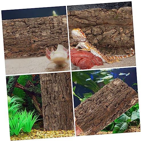 BESPORTBLE Reptile Cork Bark Decor Natural Reptile Background Turtle Platform Lizard Climbing Cork Bark Aquarium Decor