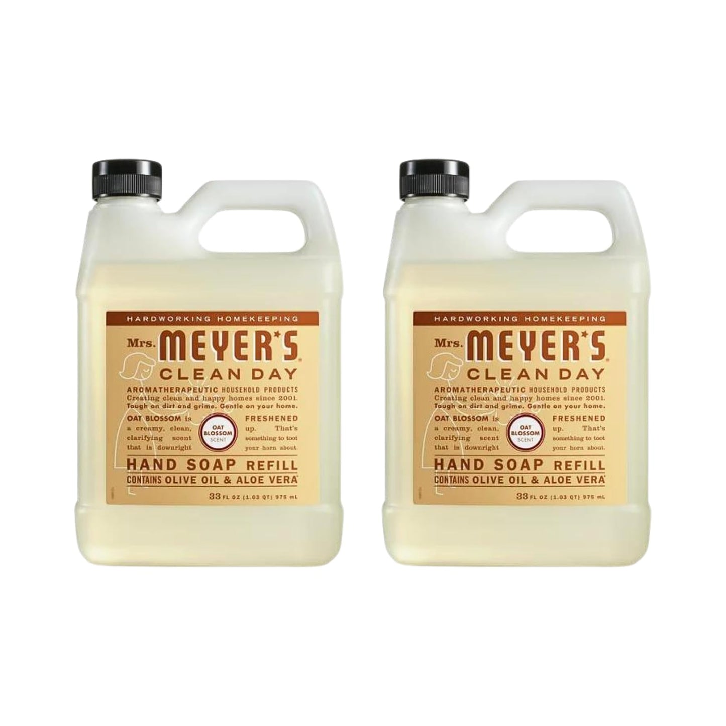 Mrs. Meyer'S Liquid Hand Soap Refill, Oat Blossom 33 Fl Oz. (Pack Of 2)
