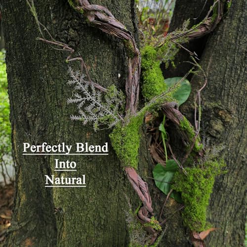 1Pcs 78.9inch Large Bendable Artificial Tree Branches Moss Sturdy Hanging Plants Leaves Grape Vines Thick Tree Trunk Twigs Greenery Stems Cherry Blossom Garland for Halloween Outdoor Forest Decor