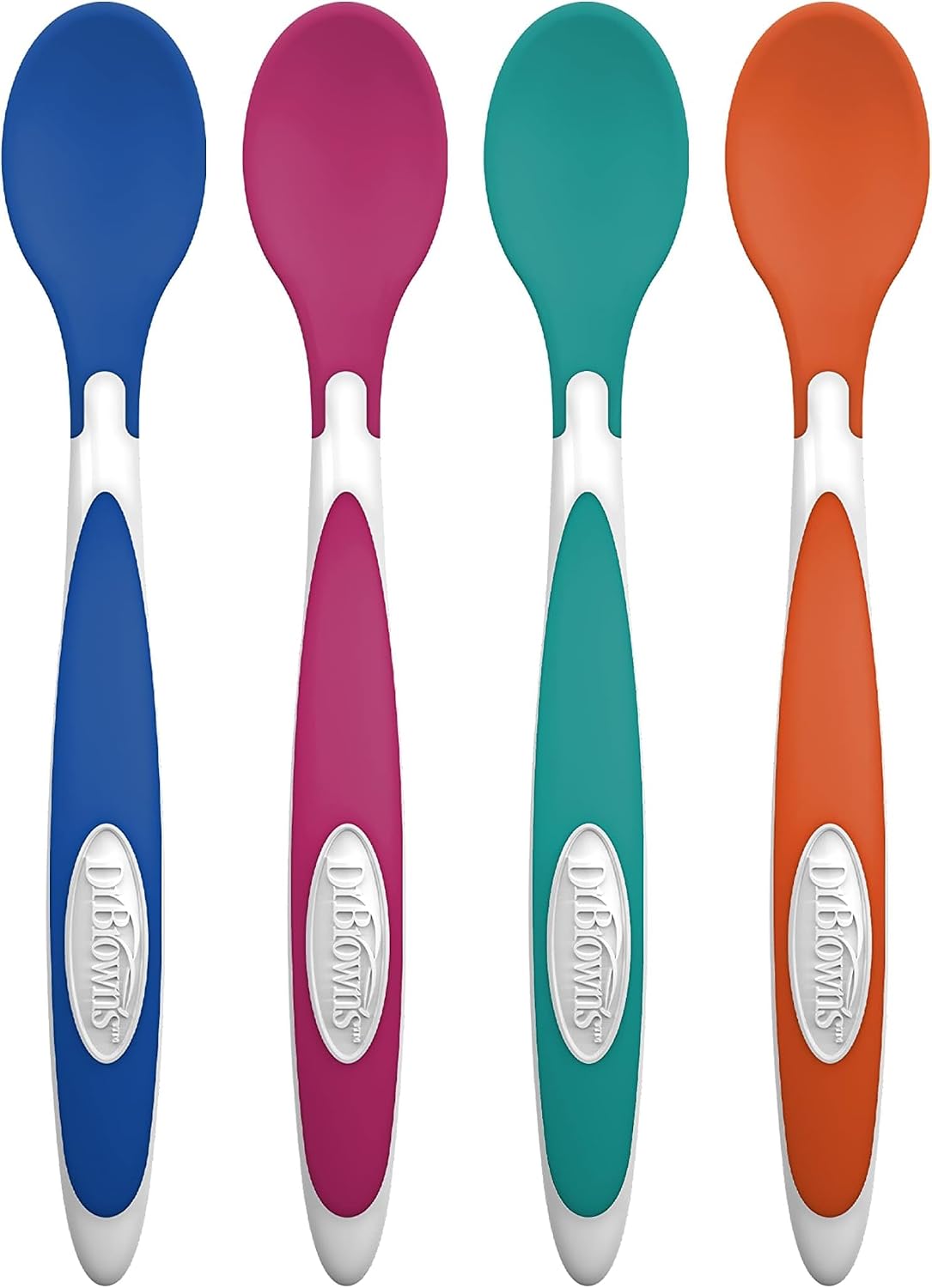 Dr. Brown's Designed to Nourish TempCheck Spoons, 4-Pack, Blue