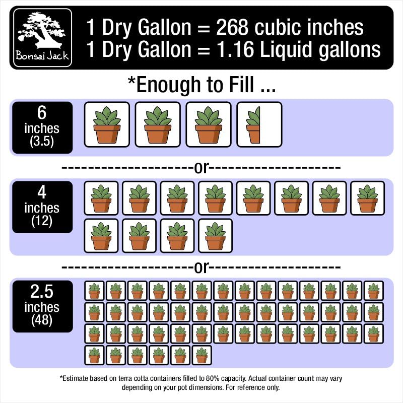Bonsai Jack Succulent, Cactus and Bonsai Soil - Jacks Gritty Mix - 3 Gallons – Fast Draining – Fight Root Rot – Optimized pH - size: 3 Gallon (12 Dry Quarts)