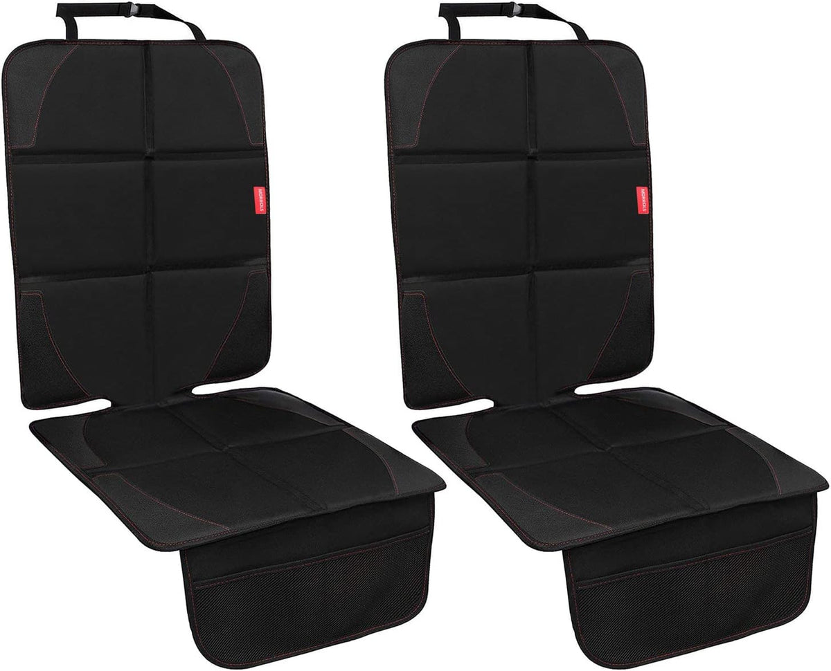MORROLS Car Seat Protector for Child, Baby, Pets -1 Pack car seat Cover with Thick Padding- Waterproof Universal Size with Mesh Pockets (Black)