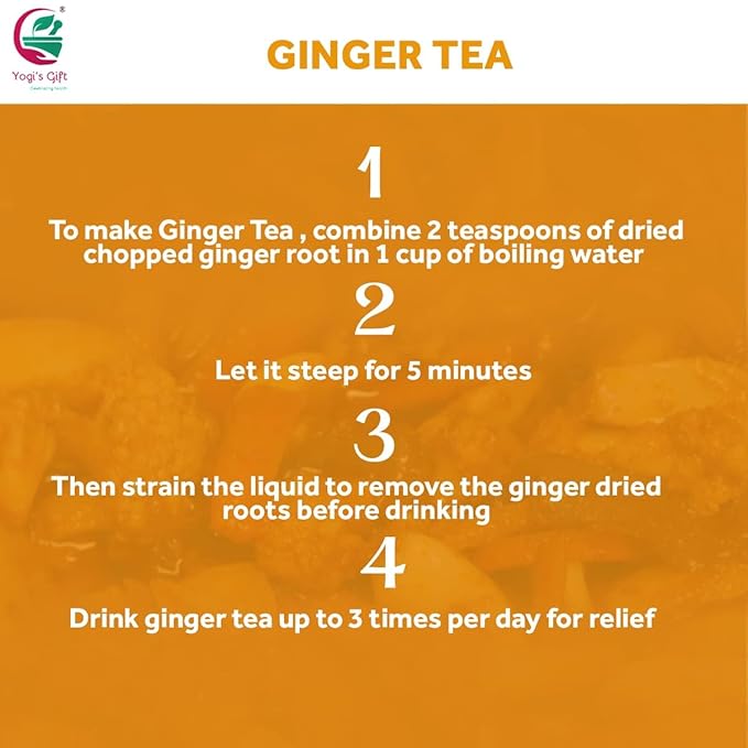 Dried Ginger Root 4 oz | Cut and Sifted Dried Ginger Pieces | As Spicy as Fresh | Flavourful Indian Spice |100% Pure and Natural For Making Flavourful Tea | By Yogi's Giftยฎ