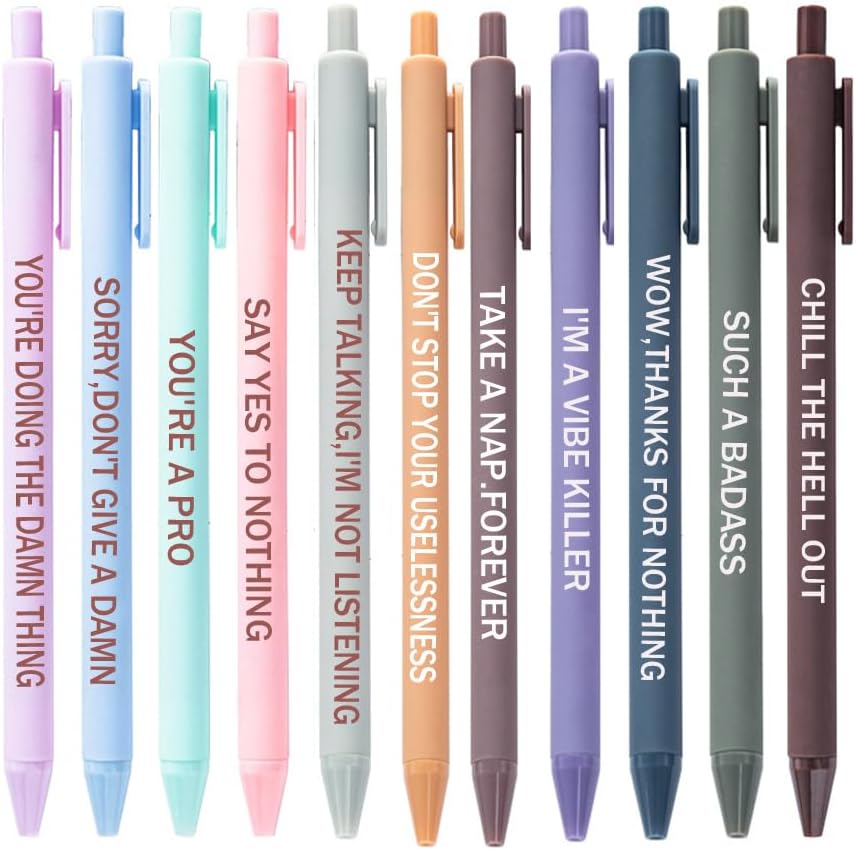 Cityhermit 11Pcs Funny Adult Ballpoint Pen Set, Premium Days of The Week Swear Cuss Word Pens for Office Gifts, Novelty Pens for Corworkers