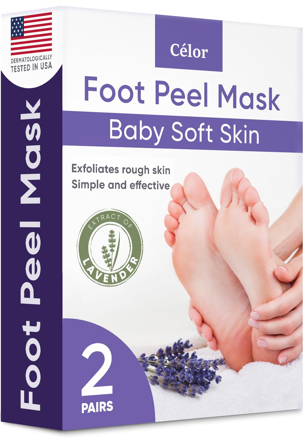 Foot Peel Mask (2 Pairs) - For Baby Soft Skin Remove Dead Skin, Dry, Cracked Feet & Callus, Spa, Made With Aloe Vera Extract Wom