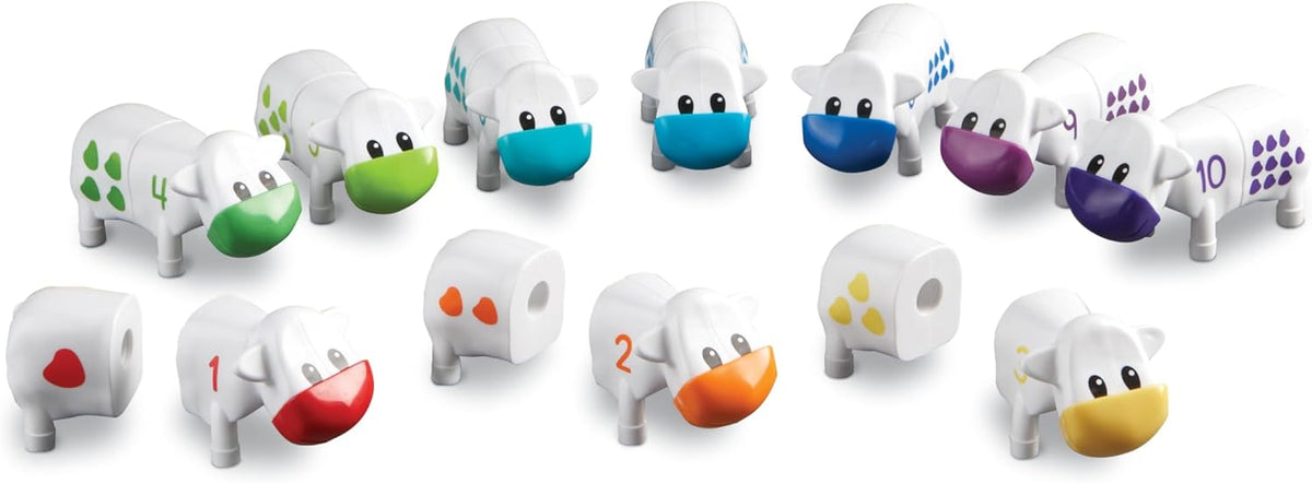 Learning Resources Snap-n-Learn Counting Cows Farm Toy Set for Toddlers, Preschoolers and Pre K Activities