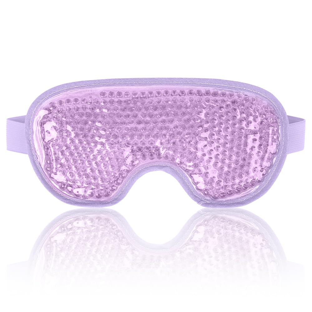 Newgo Cooling Gel Eye Mask Reusable Cold Eye Mask For Puffy Eyes, Eye Ice Pack Eye Mask With Soft Plush Backing For Dark Circles
