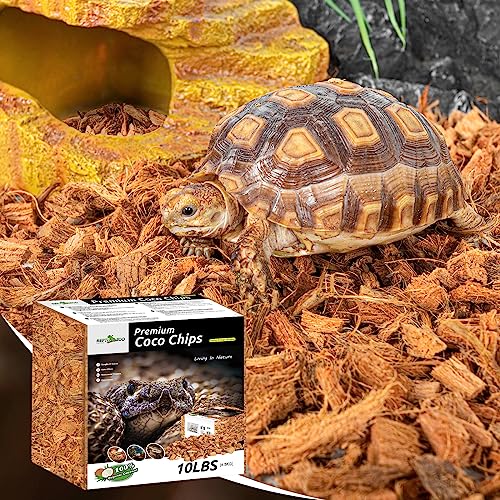 REPTI ZOO 72 Quart Reptiles Coconut Chip Substrate, Coco Husk Reptiles Bedding for Ball Python, Snakes, Geckos, Lizards, Tortoises, Frogs | Terrarium Tanks Substrate - style: Coconut Chip Substrate