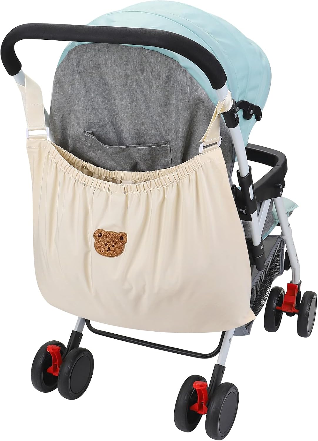 Accmor Universal Stroller Organizer, Large Storage Stroller Bag for Uppababy, Nuna, Britax, Doona Strollers, Non-Slip Adjustable Storage Caddy Accessories for Stroller Crib
