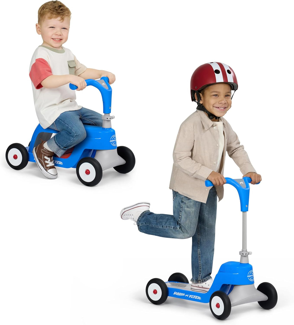 Radio Flyer Scoot 2 Scooter - 2-in-1 Ride-On and 4-Wheel Scooter for Kids Ages 1-4