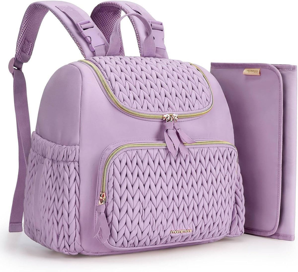 mommore Diaper Bag Backpack, Large Travel Baby Bag for Daily Essentials | Stylish Diaper Backpack for Toddler, Insulated Pockets, Changing Pad & Stroller Straps for Outdoor Trip