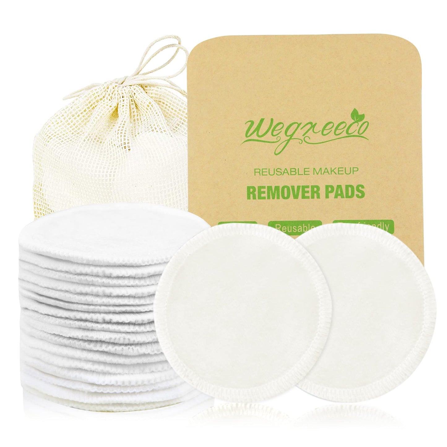 Wegreeco Cotton Rounds Reusable - Reusable Makeup Remover Pads - Cotton Cloth For Removing Makeup - Reusable Facial Pads Cotton