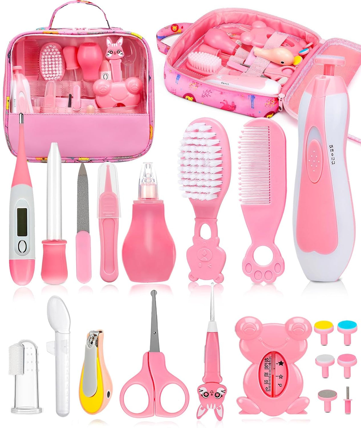 YASEW Baby Grooming Kit with Electric Nail Trimmer, Newborn Essentials | Hair, Nail, Nasal and Temperature Care, Home and Travel Ready, For Infants and Toddlers, Baby Shower Gift
