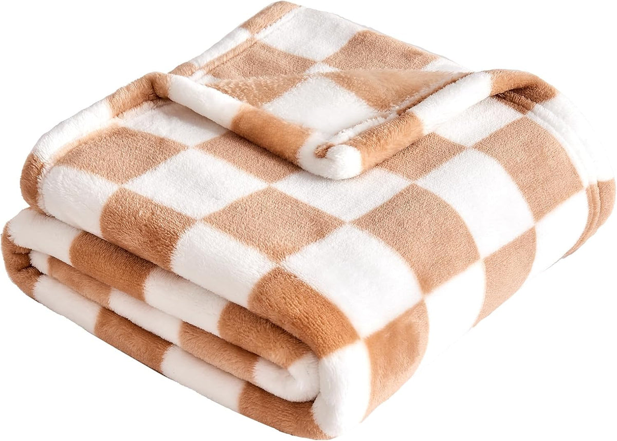 Yurhap Checkered Baby Blanket for Girls Pink Fleece Baby Blankets for Girls Boys, Warmer Comfort Lightweight Bed Blanket for Toddlers Infants or Newborn, 30''x40'', Pink