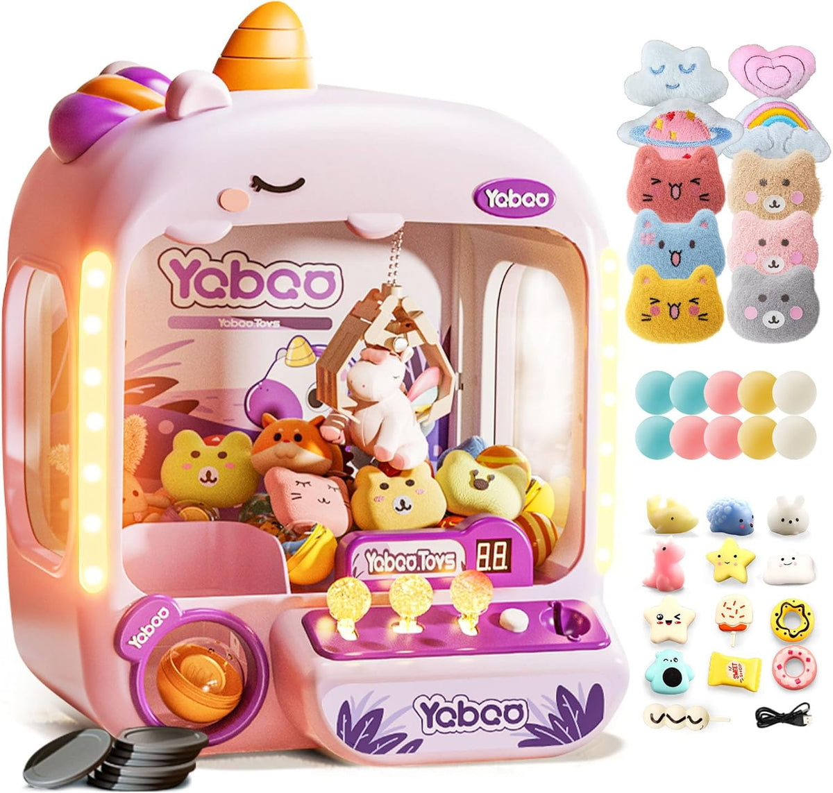 Vanvimen Claw Machine Toy: Arcade-Style Fun for Girls 4-8, with Plush Prizes & Surprise Eggs