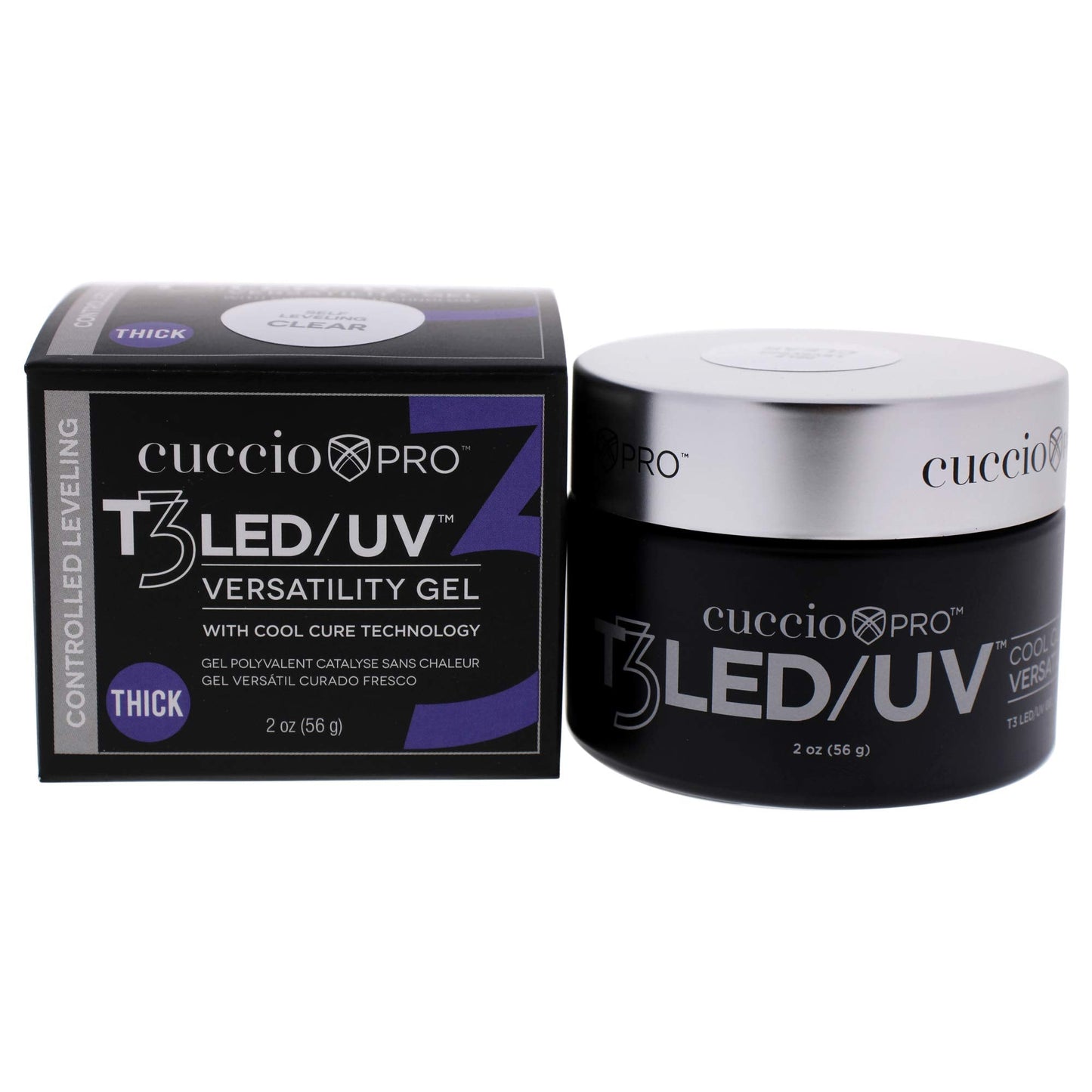 Cuccio Pro T3 Led/Uv Cool Cure Versatility Gel - Controlled Levelling - Incredibly Flexible - Strong Adhesion - Thick Viscosity