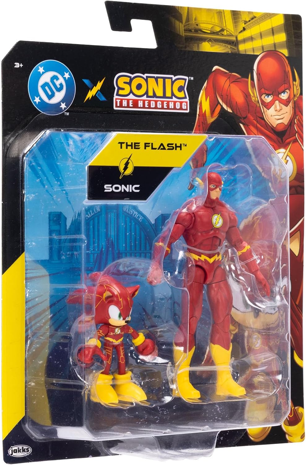 DC X Sonic Collectable Action Figure Multipack Pair of Sonic as The Flash and The Flash Himself! Featuring Multiple Points of Articulation for Action-Packed Posing