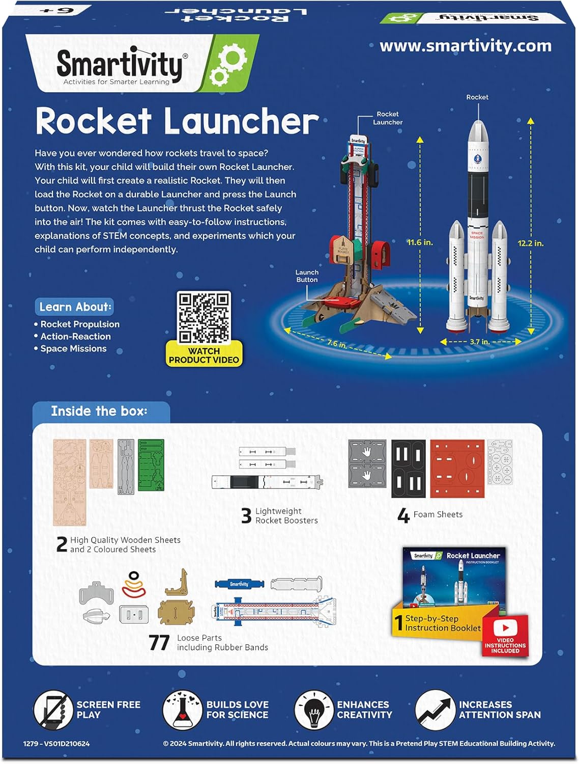 Smartivity Rocket Launcher STEM Kit for Kids, Build Your Own Rocket with Launcher