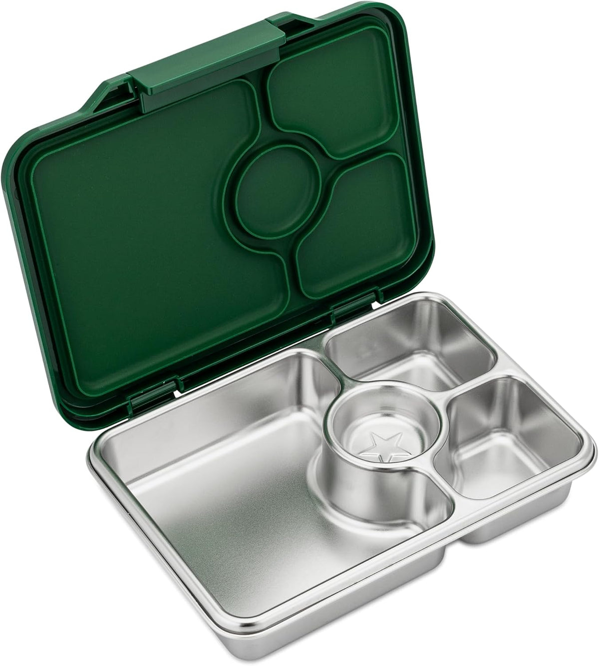 Yumbox Prêt Leakproof Stainless Steel Bento Lunch Box, Normandy Blue | Sandwich-Friendly Layout | Lightweight Design | Fits Most Lunch Bags | Dishwasher Safe (Top Rack)