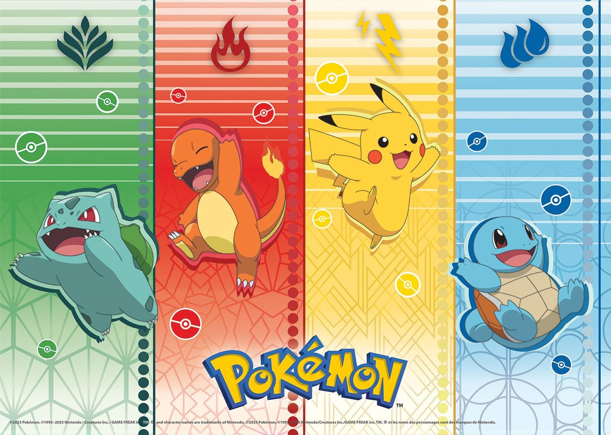 Buffalo Games Pokémon Jigsaw Puzzle - 4-Pack, 500 Pieces Each, Multicolor - Includes 4 Posters - Screen Free Activity - Pokemon Puzzle Gift for Fans