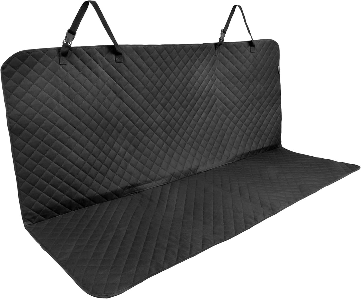 Lusso Gear Car Seat Protector for Baby Car Seat - Thick Padding - Seat Protector Under Baby Car Seat with 2 Mesh Storage Pockets - Black Waterproof Baby Car Seat Protector - Non-Slip Padded Backing