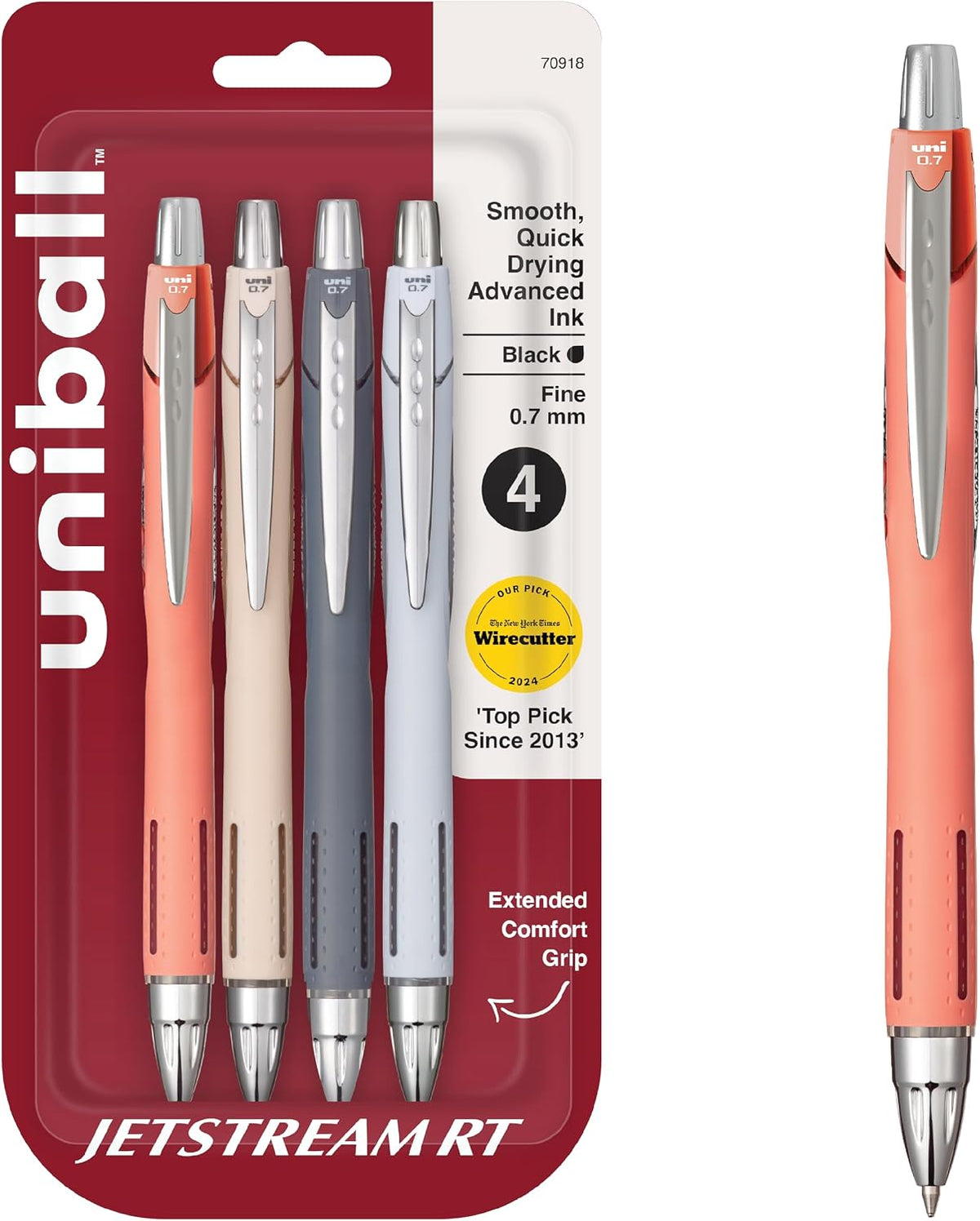 Uni-Ball Jetstream RT Pens - NY Times Wirecutter Best Pen for Over a Decade - Pack of 3 Black Fine Point Pens, 0.7mm - Back to School Pens, Ballpoint Pens