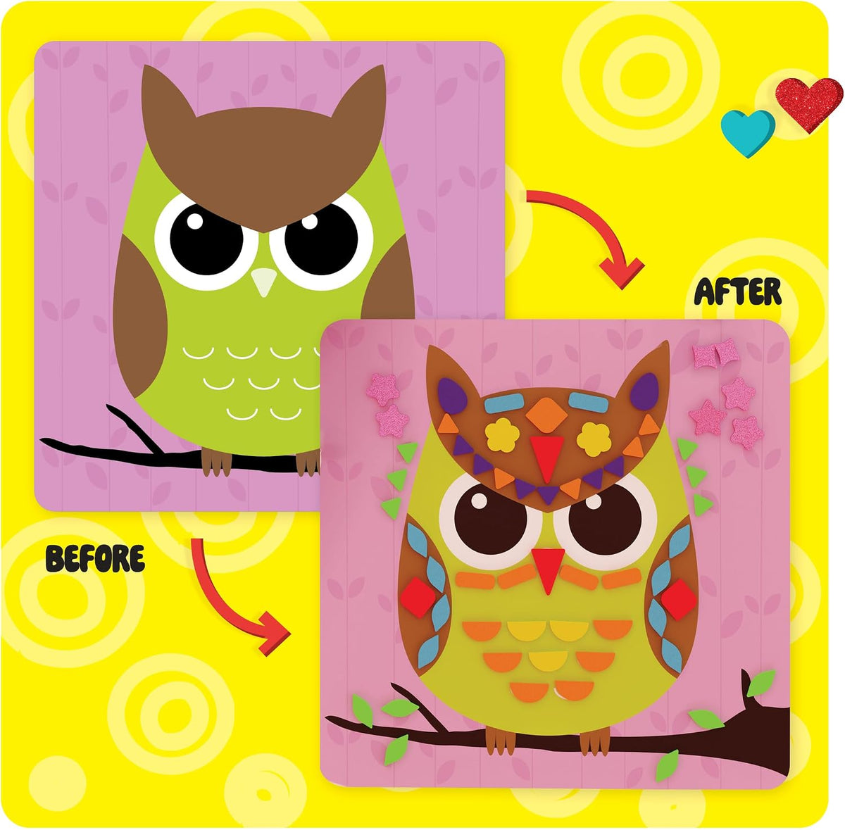 Foam Sticker Art Craft for Kids - Toddler Arts & Craft - Mess Free Activity | Toddler Craft Kit for Ages 3-5 - Boys 4-6 Birthday Gift - DIY Kid Activities Ages 3 4 5 6 Years - 4 Year Old Boy Gifts