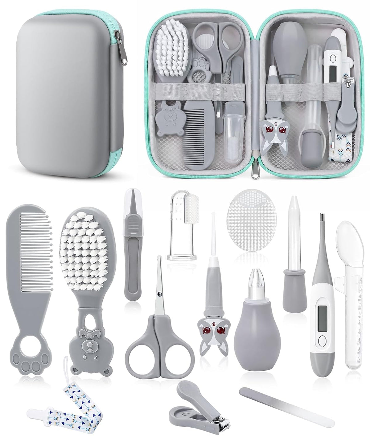 Baby Grooming Kit for Newborns, All-in-One Baby Care Essentials with Nail, Hair, Nasal and Temperature Care Tools for First-Time Parents Home and Travel Used