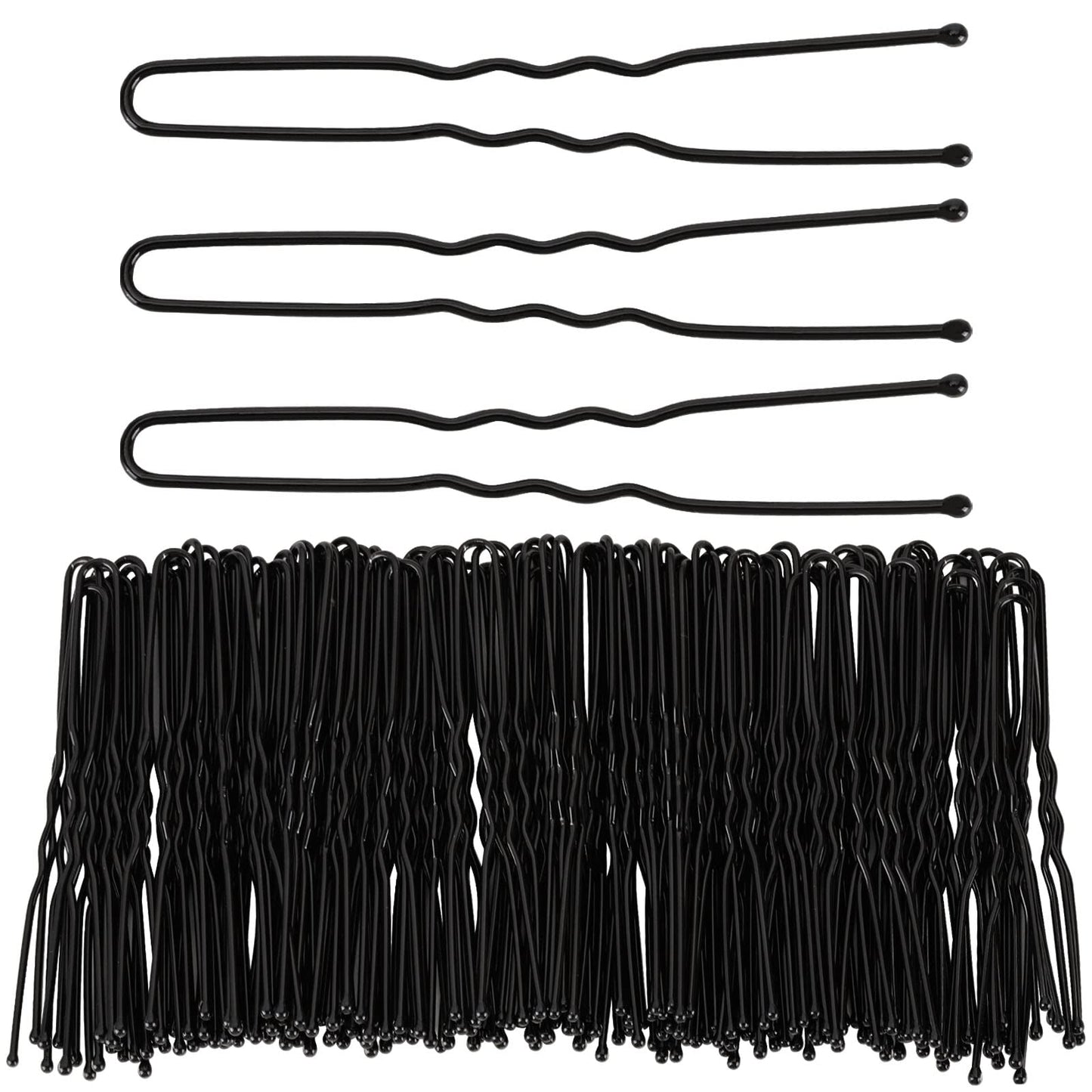 Tbestmax 300 Hair Bun Bobby Pins U Shaped Pin With Box Hair Grips To Clip Ballet Hair Net For Women 6 Cm/2.3 Inch Black