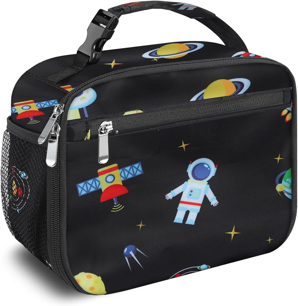 Kids Lunch Box for Boys Girls Lunch Bag Insulated Durable Lunchbox Children Lunch Tote Bag for School Black