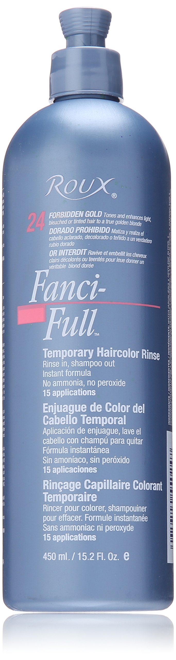 Fanci-Full Instant Hair Color Rinse By Roux, 24 Forbidden Gold ,Temporarily Evens Tones, Blends Away Gray, 15.2 Oz