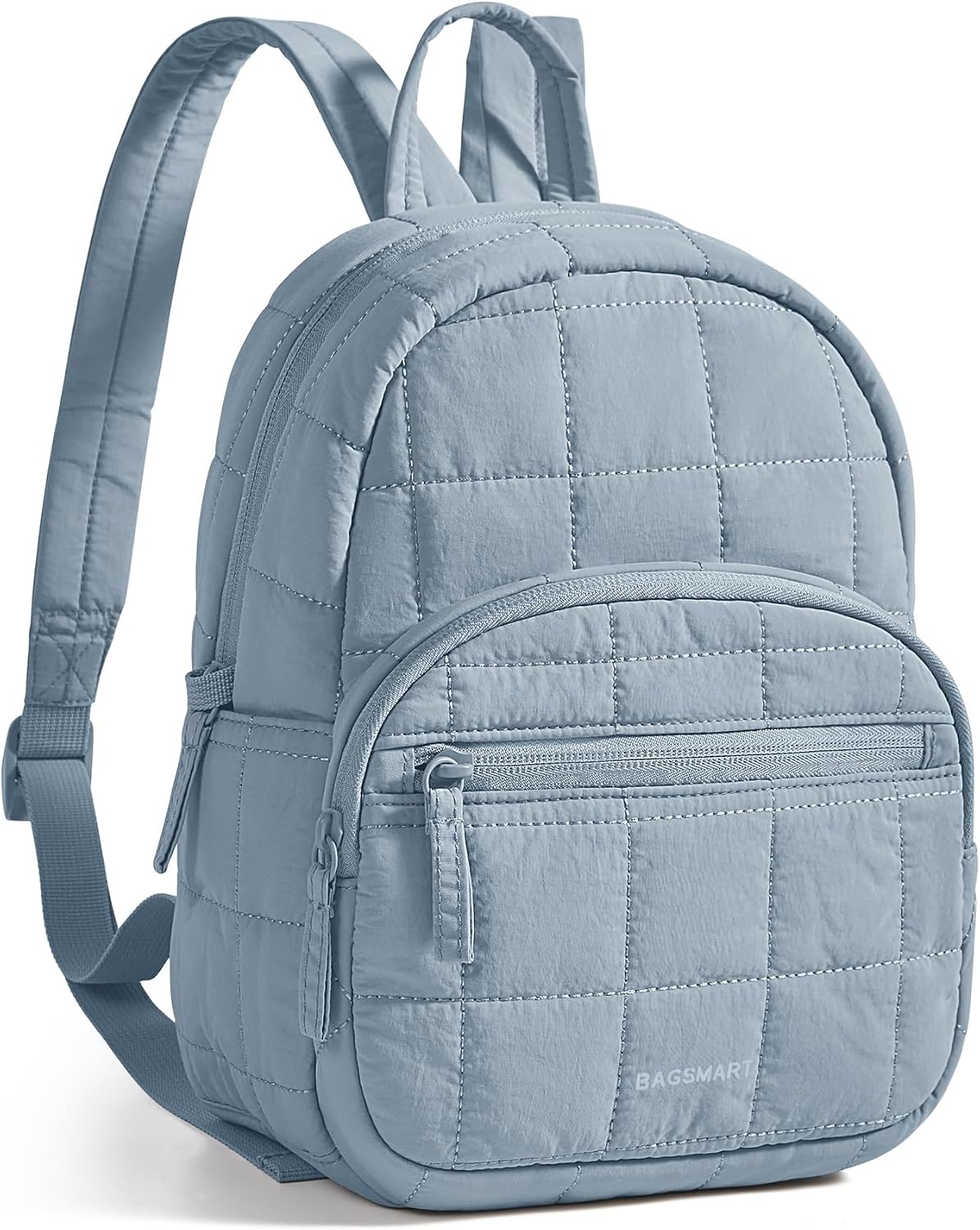 BAGSMART College Laptop Backpack, Travel Backpack for Women, Quilted Casual Daypack, Water-Resistant Bookbag for 15.6 Inch Laptop, Black